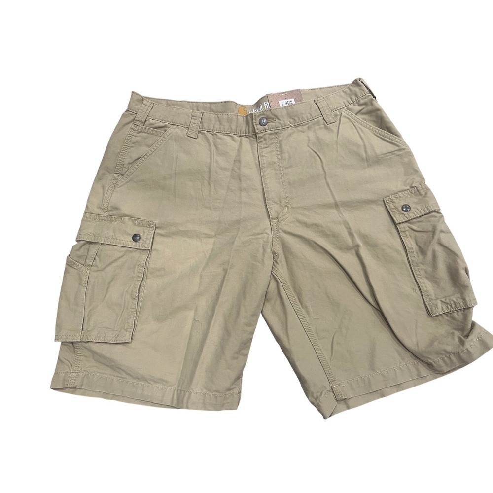 NWT Carhartt Rugged Cargo Shorts Mens Relaxed Fit Tan Khaki Sz 42 Workwear